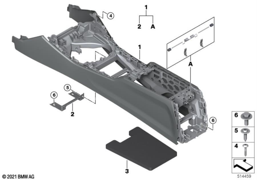 Diagram Center console for your 2012 BMW M6   