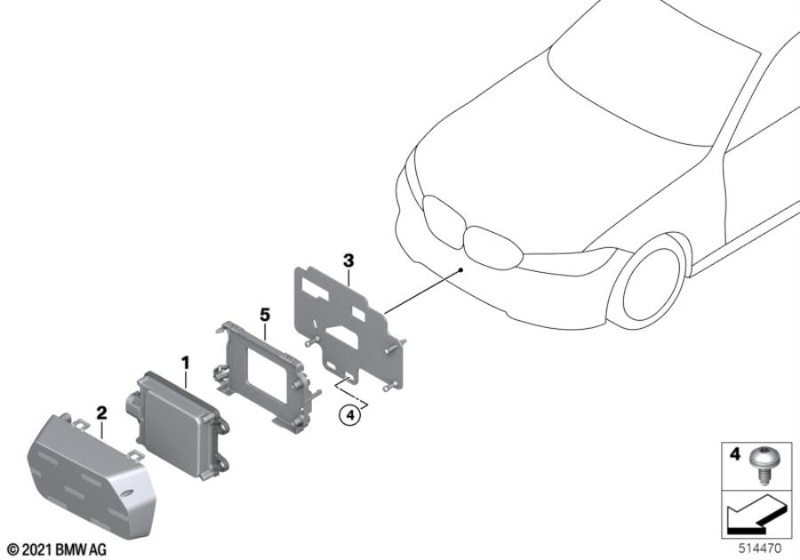 Diagram Front radar sensor, long range for your BMW