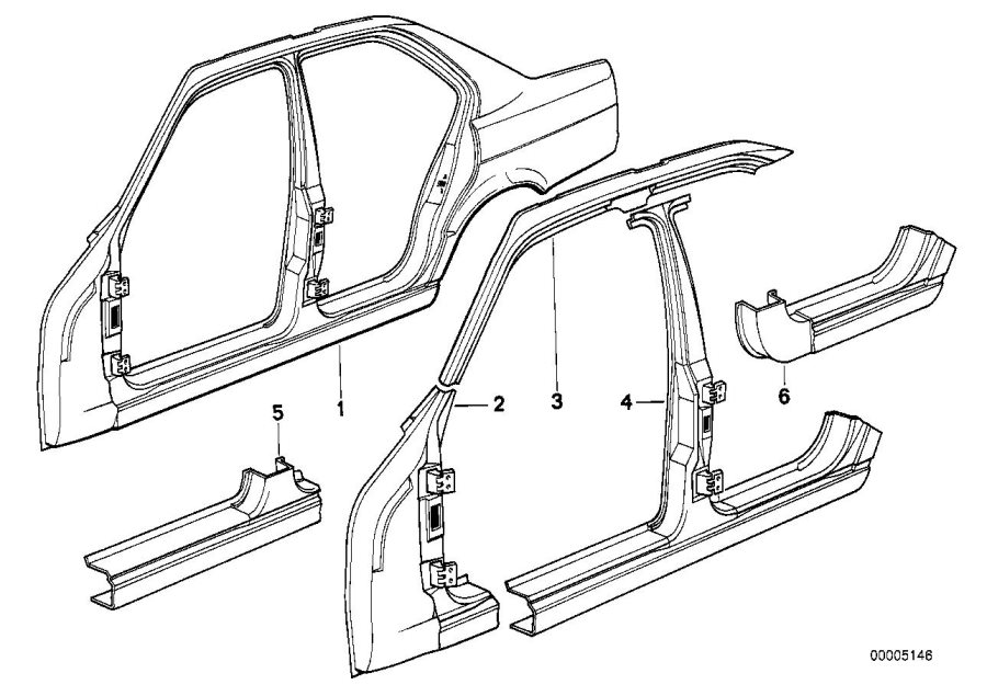 Diagram Body-side frame for your BMW