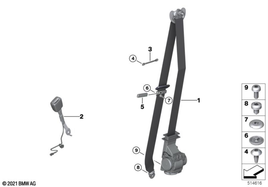 Diagram Safety belt front for your BMW