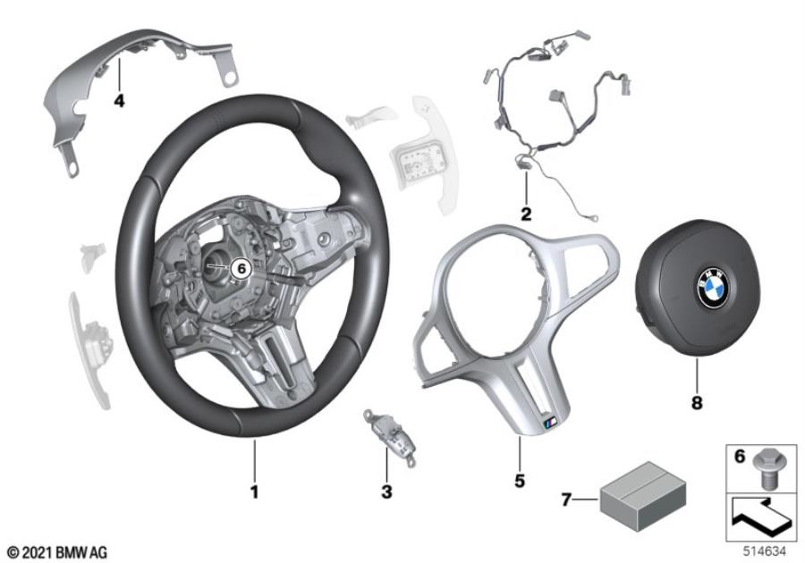 Diagram M Sports steering wheel airbag Alcantara for your 2019 BMW 750i   