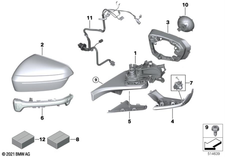 Diagram Outside mirror for your 2009 BMW M6   