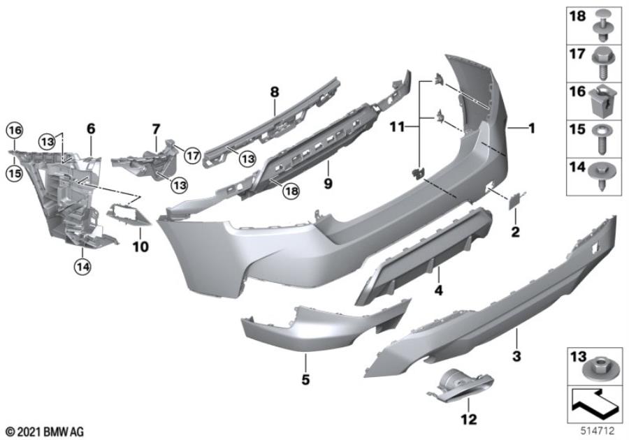 Diagram M Trim, rear for your BMW