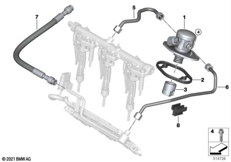 Diagram High-pressure pump/Tubing for your 2016 BMW 228i   