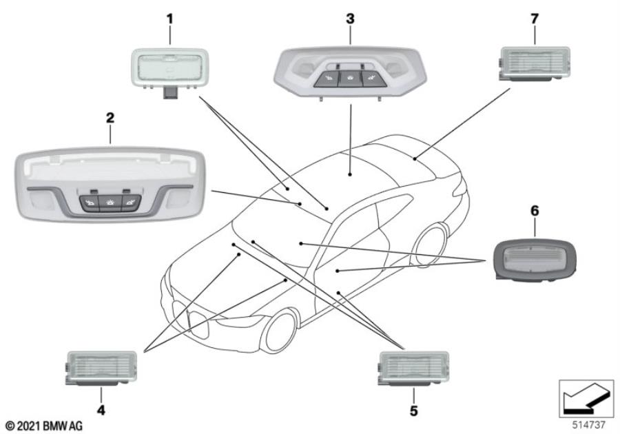 Diagram Interior lights for your BMW 230i  
