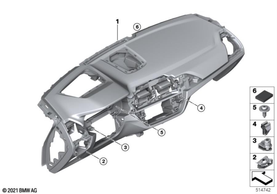 Diagram Trim panel dashboard for your 2022 BMW X4   