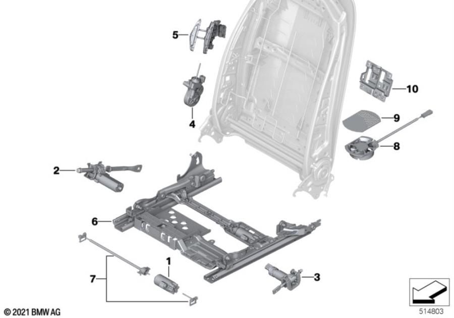 Diagram Seat, front, electrical and motors for your 1988 BMW M6   