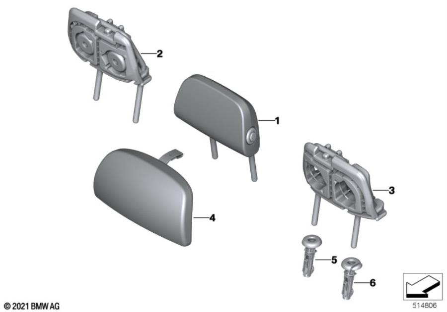 Diagram Rear seat head restraint for your BMW