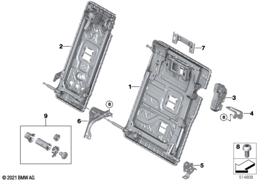 Diagram Seat, rear, seat frame for your 2010 BMW M6   