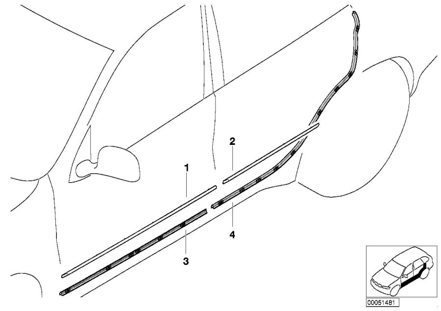 Diagram Exterior trim / grill for your 2008 BMW 650i   