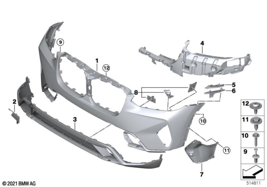 Diagram Trim cover, front for your 2023 BMW X4   
