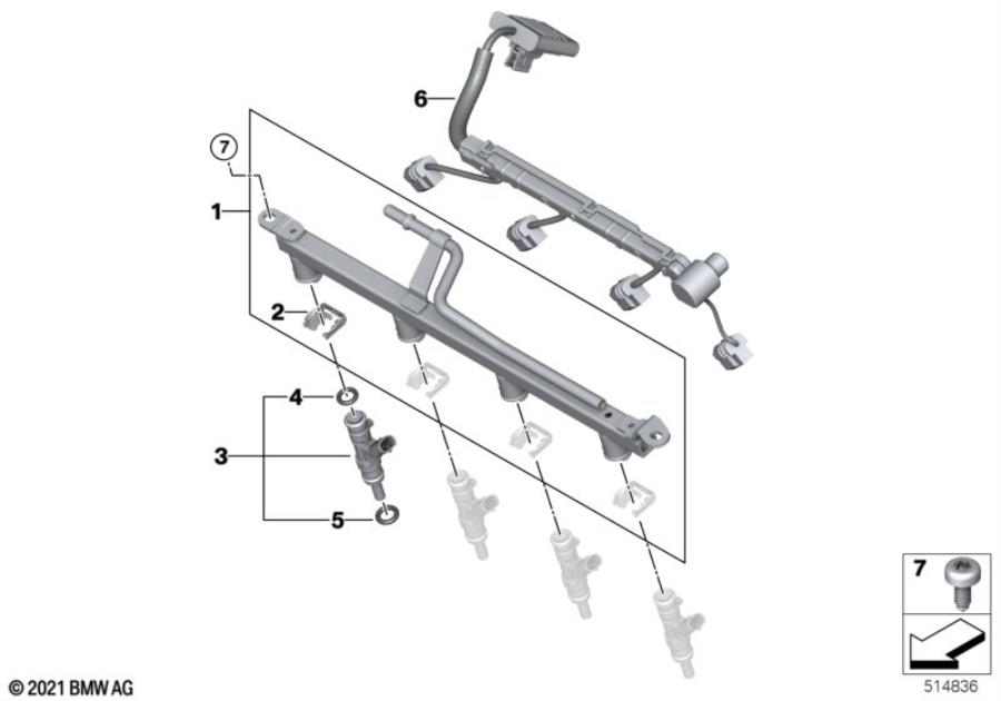 Diagram Low-pressure rail / injector for your 2013 BMW