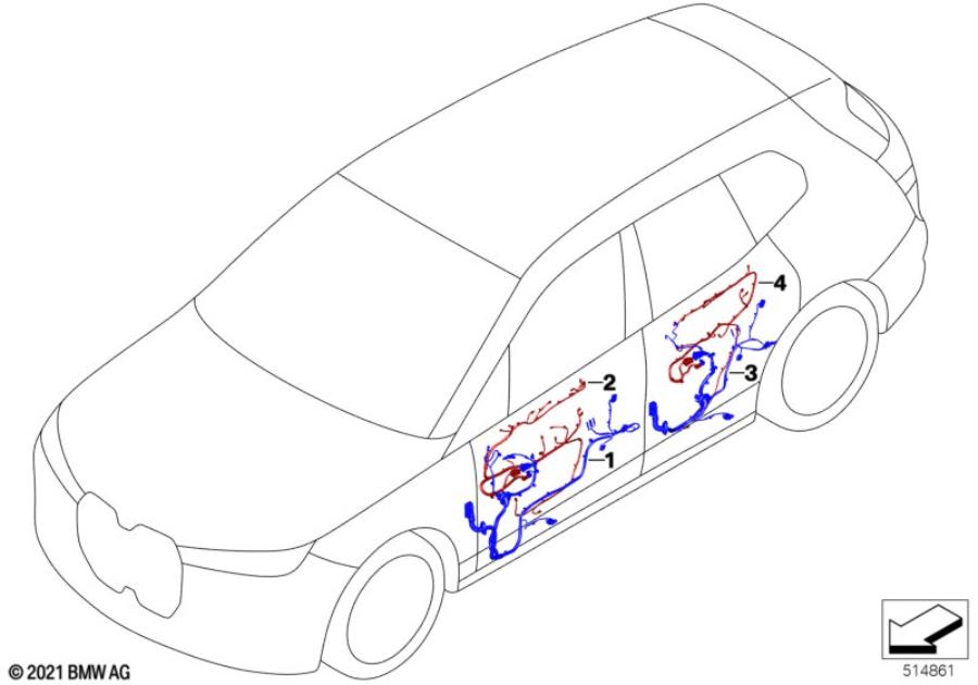 Diagram Door cable harnesses for your 2012 BMW M6   