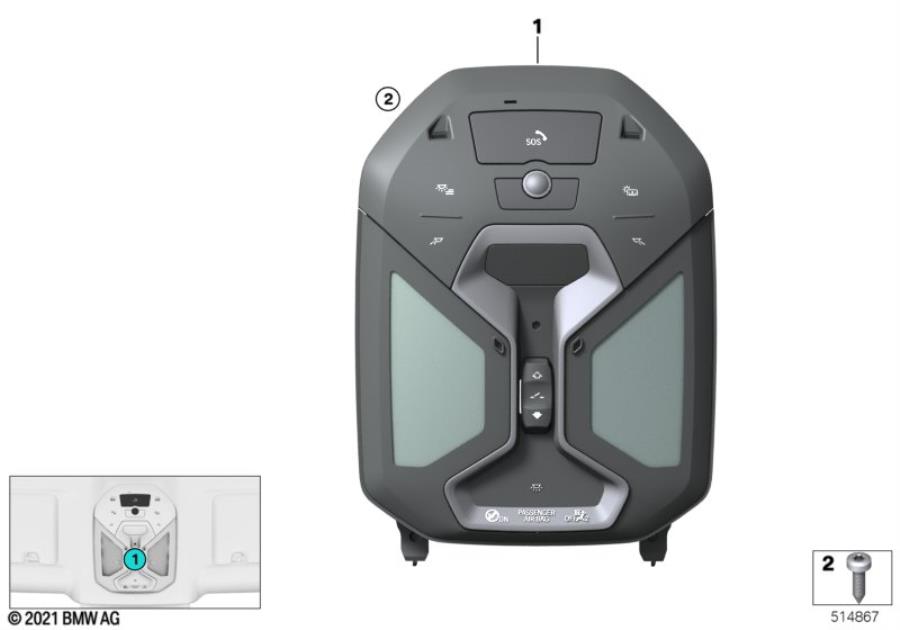 Diagram Roof function center for your BMW iX  