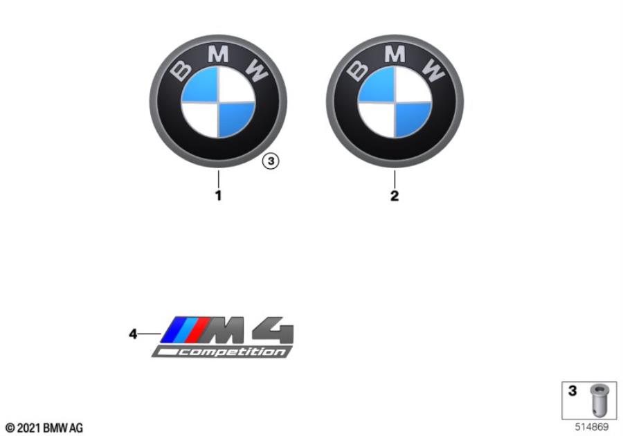 Diagram Emblems / letterings for your 2015 BMW M4   