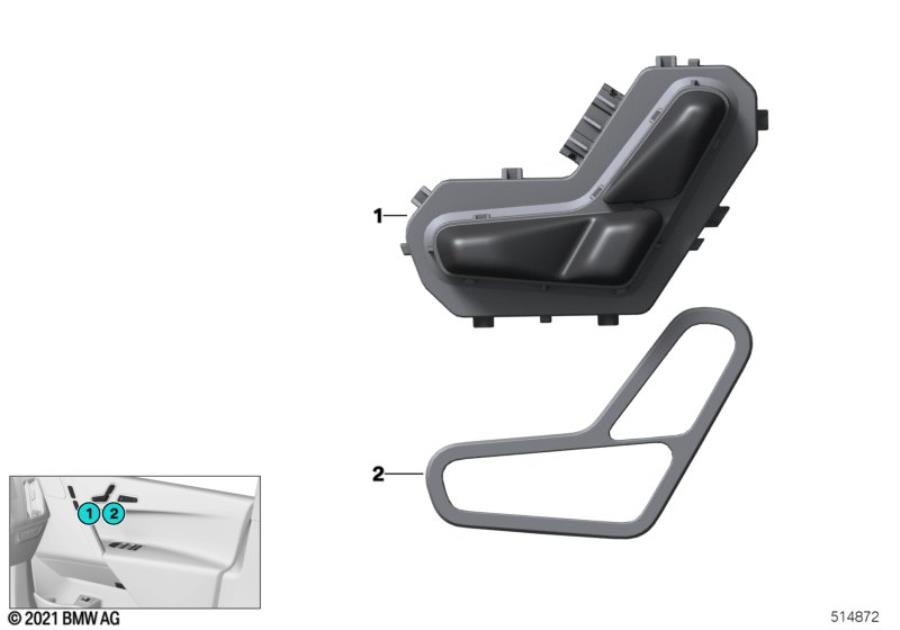 Diagram Seat adjustment switch, fr. passenger for your BMW