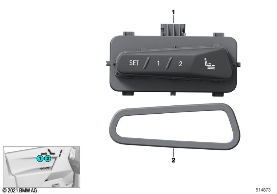 Diagram Switch additional seat functions driver for your BMW