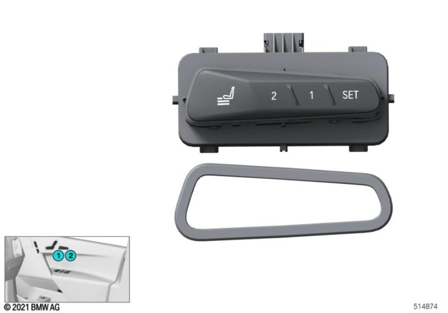 Diagram Switch addit.seat functions fr.passenger for your BMW