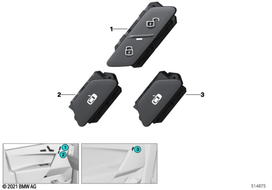 Diagram Button door handle / cen.locking system for your BMW