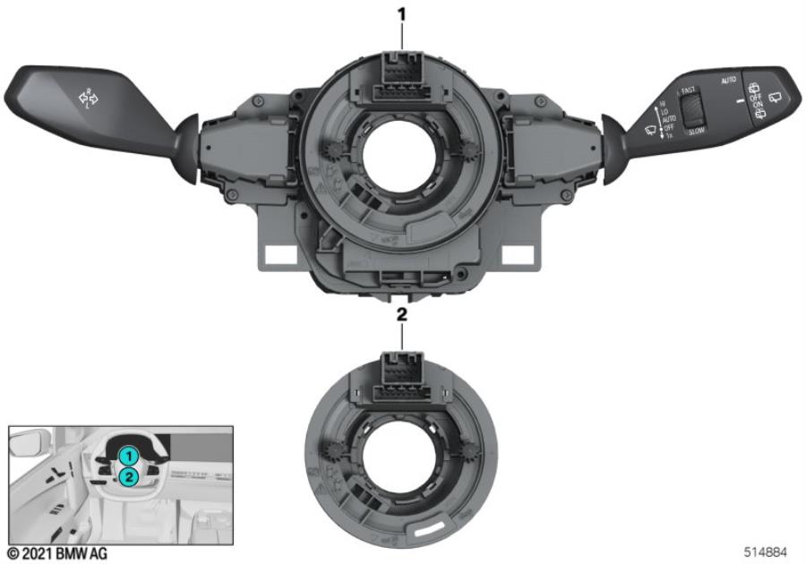 Diagram Switch unit steering column for your 1988 BMW M6   