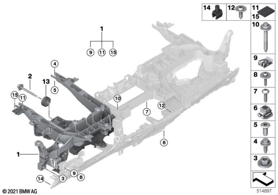 Diagram Carrier instrument panel for your BMW