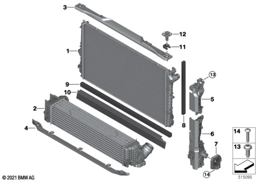 Diagram Coolant radiator mounting hardware for your 2016 BMW 750iX   