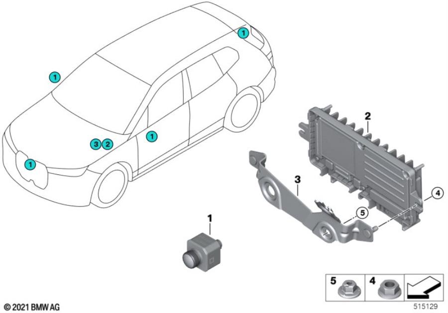 Diagram Camera ultrasonic automated parking for your 2018 BMW M6   