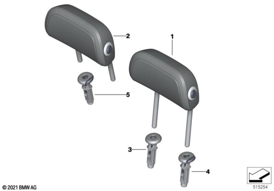 Diagram Rear seat head restraint for your 2010 BMW M6   