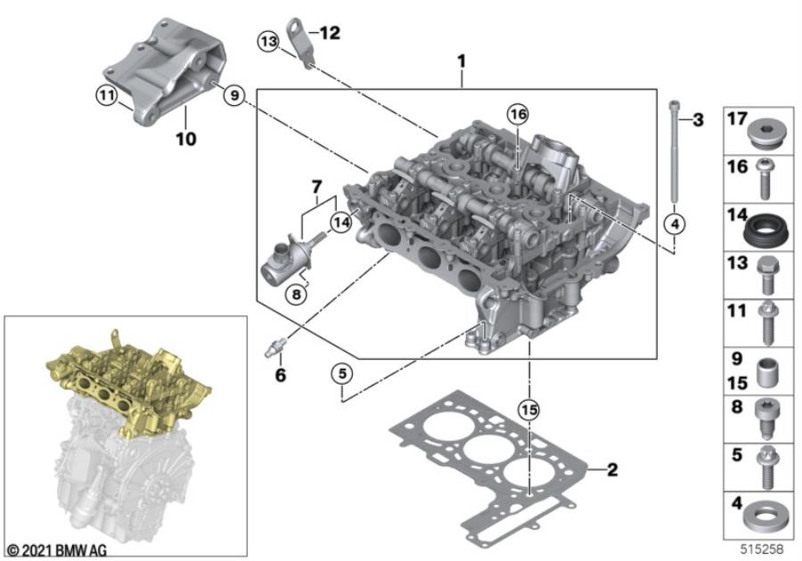 Diagram Cylinder Head for your MINI Clubman  