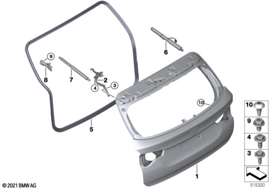 Diagram Trunk lid for your BMW