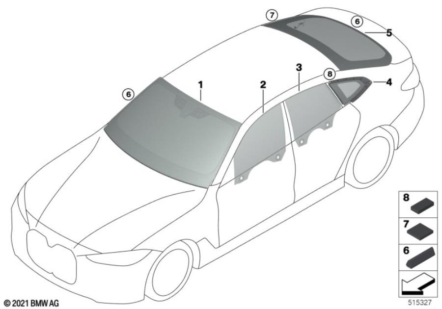 Diagram Glazing for your 2023 BMW X3  30eX 