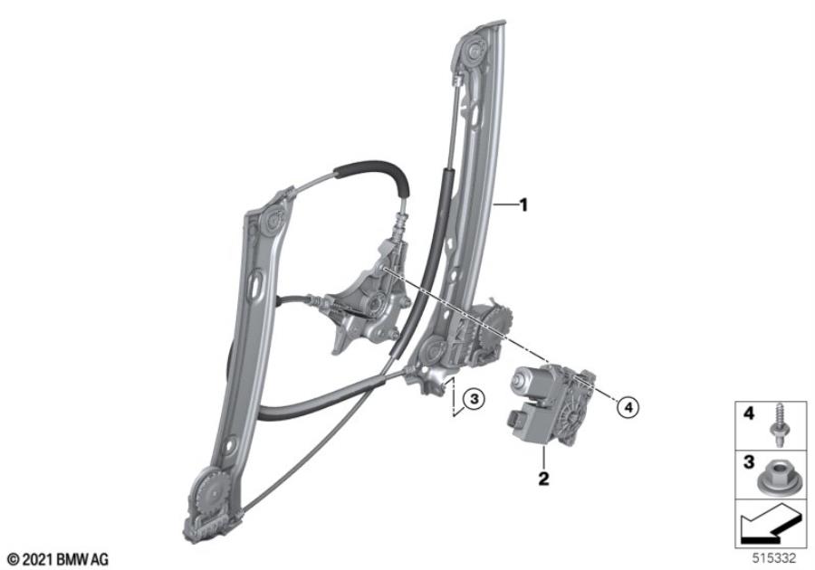 Diagram Door window lifting mechanism front for your 2022 BMW 430iX Coupe  