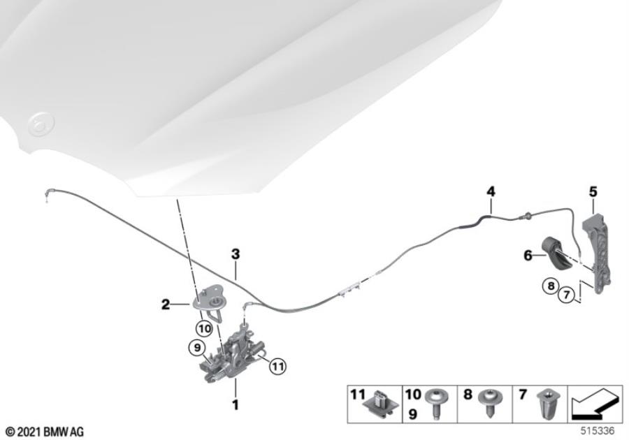 Diagram Hood locking system for your BMW