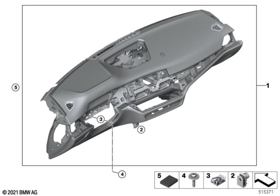 Diagram Trim panel dashboard for your BMW