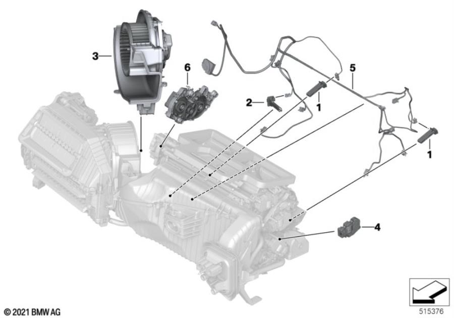 Diagram Electric parts for AC unit for your BMW
