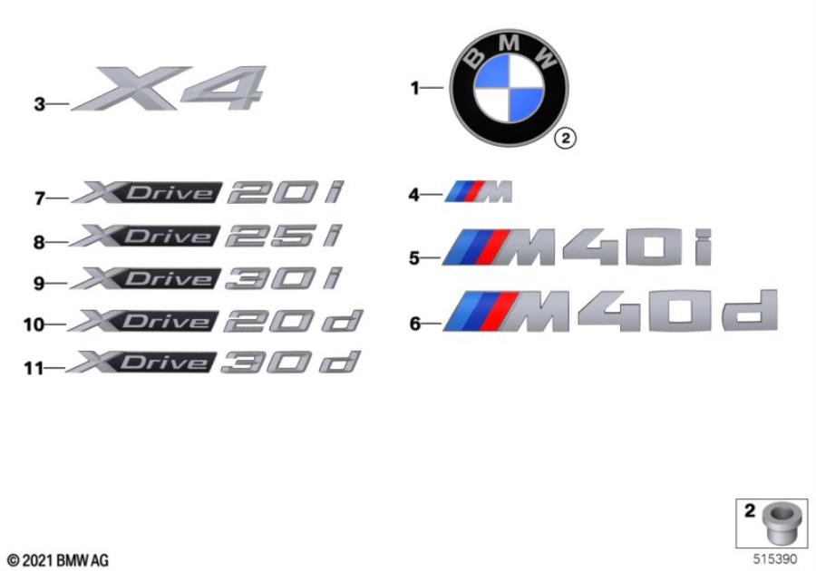 Diagram Emblems / letterings for your 1993 BMW 540i   
