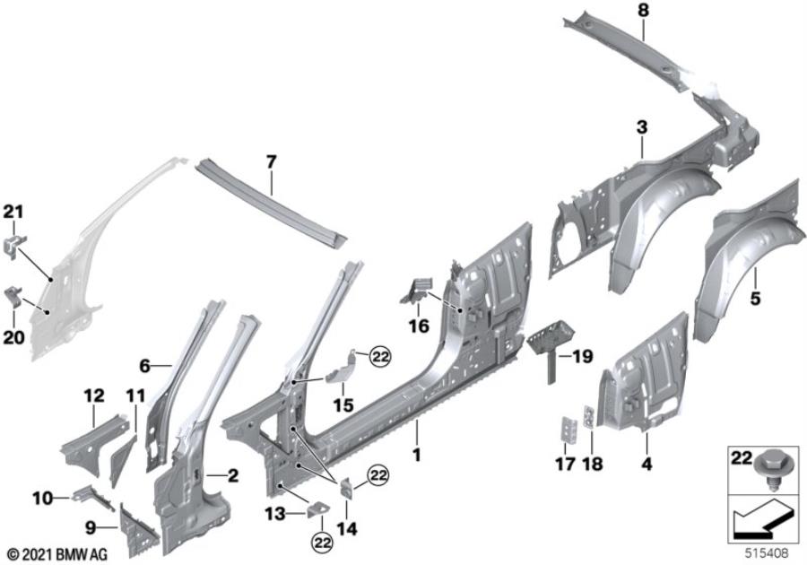 Diagram Body-side frame for your BMW