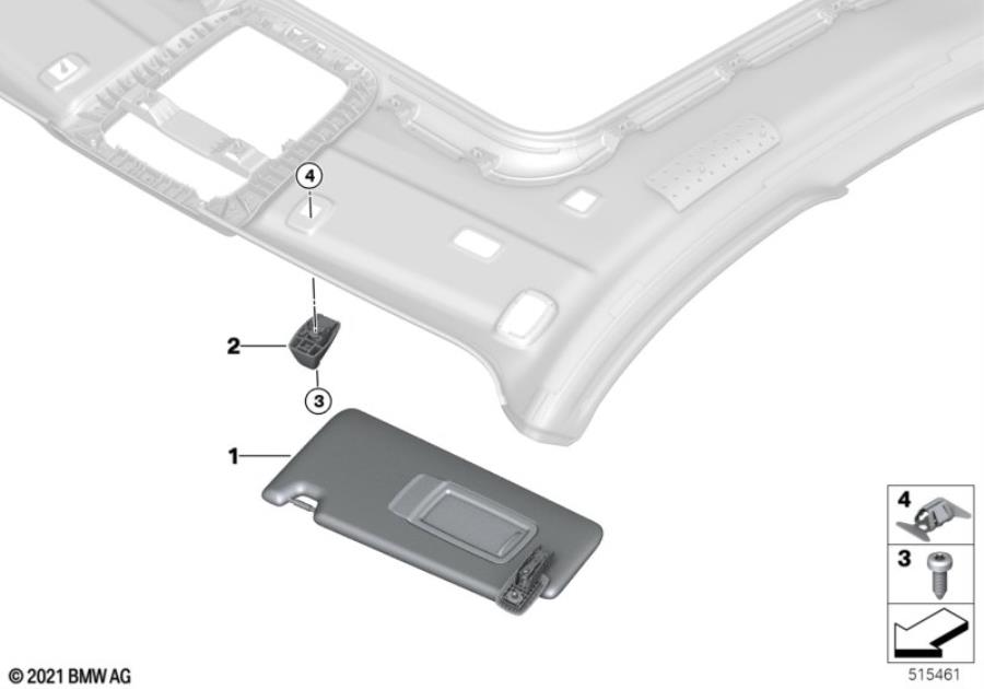 Diagram Sun visors for your 2012 BMW M6   