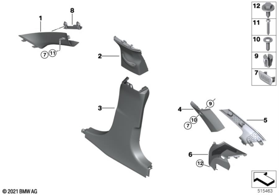 Diagram Trim panel A- / B- / C- / D-Column for your 2016 BMW M6   