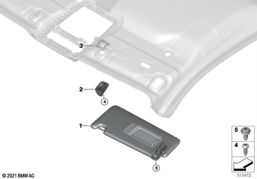 Diagram Sun visors for your 2012 BMW M6   