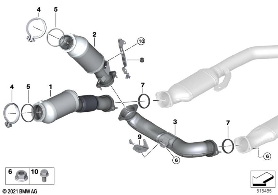 Diagram Engine-side catalytic converter for your BMW M3  