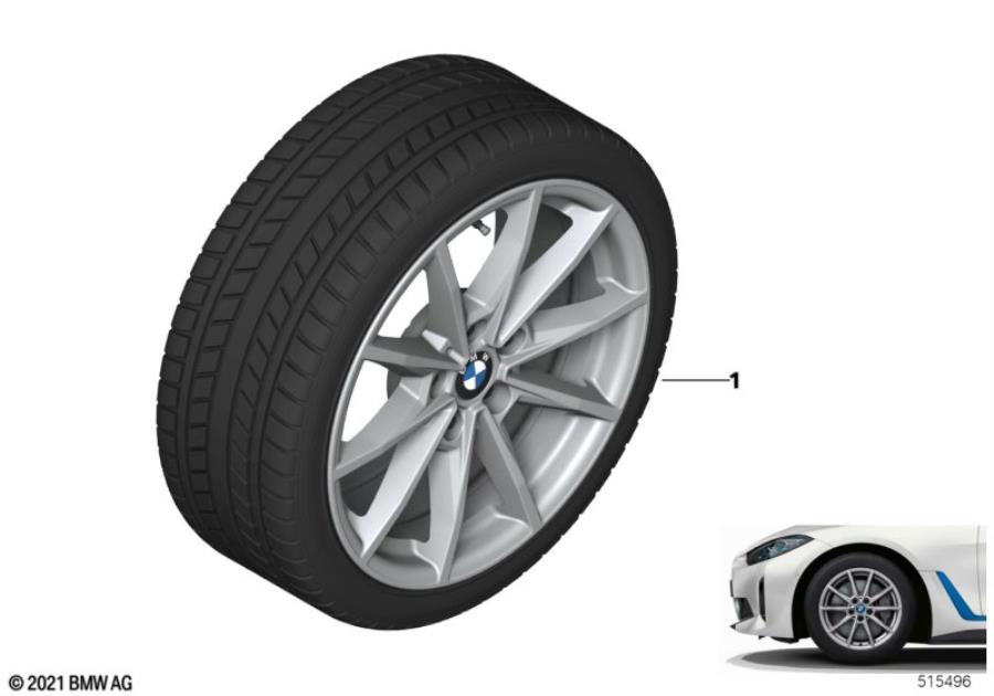 Diagram Winter wheel with tire V-spoke 851 - 17" for your 2022 BMW 430i   