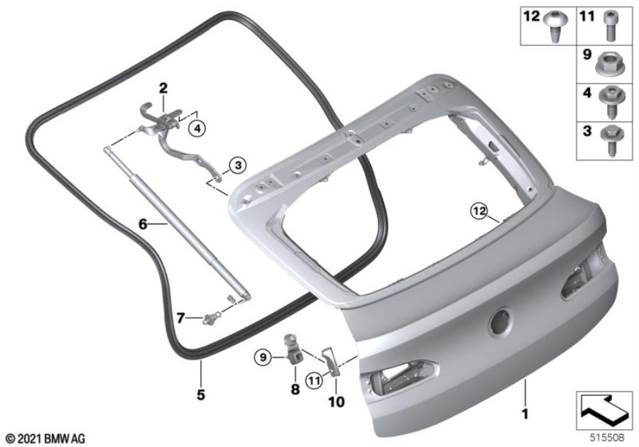 Diagram Trunk lid for your 1995 BMW