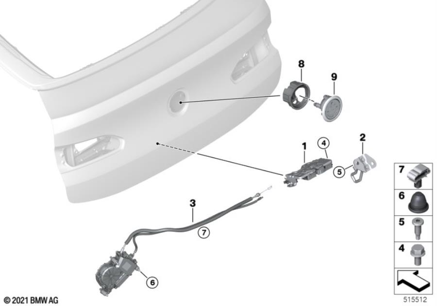 Diagram Tailgate closing system for your 2015 BMW M6   