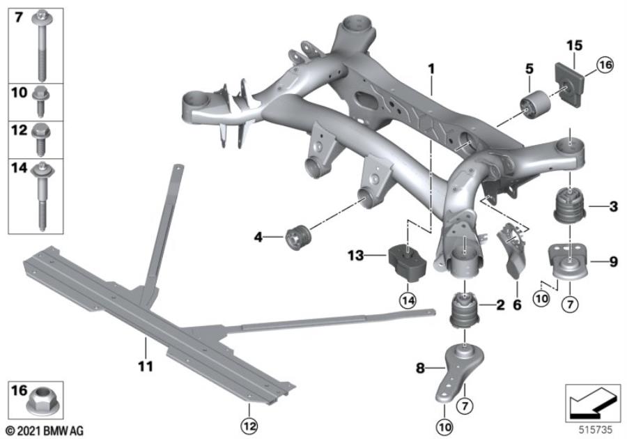 Diagram Rear axle carrier for your 2023 BMW 230iX   