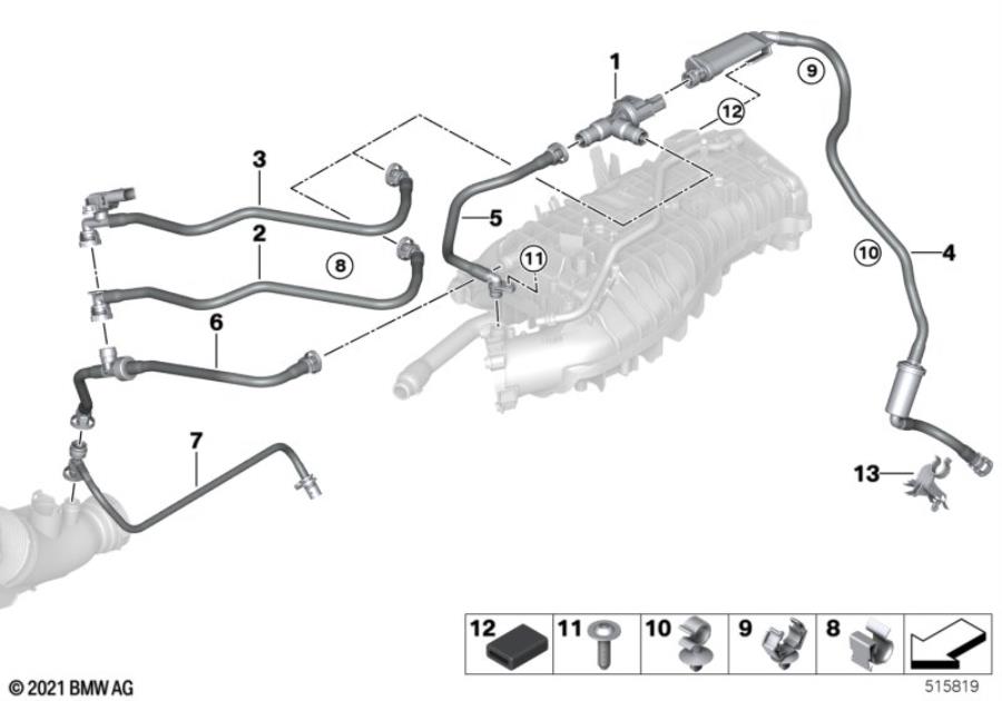 Diagram Fuel tank breather valve for your 2018 BMW 430iX   