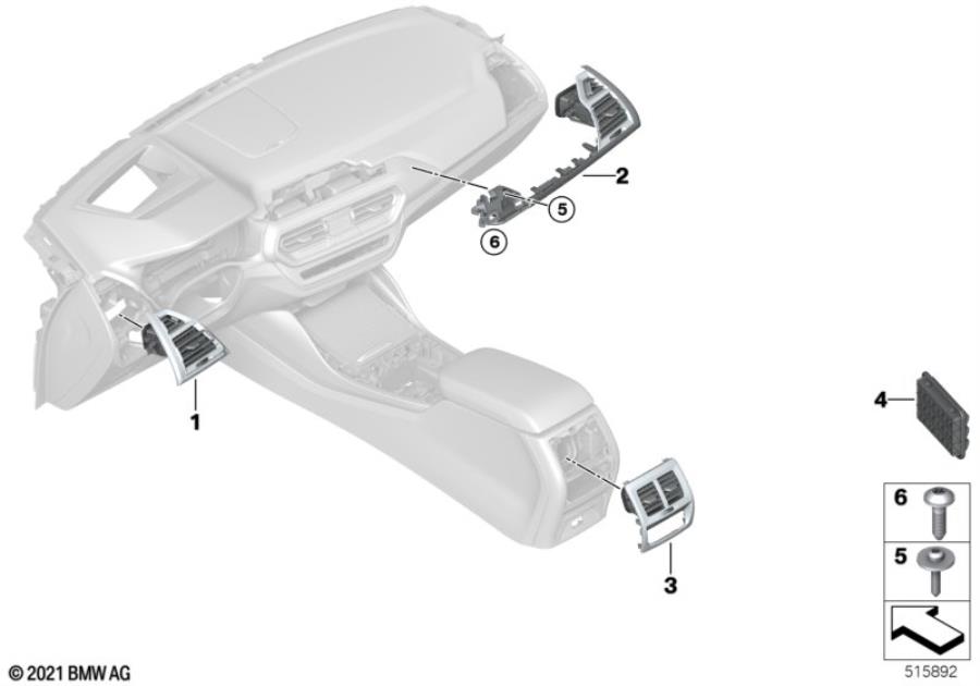 Diagram Air outlet for your 2006 BMW 550i   