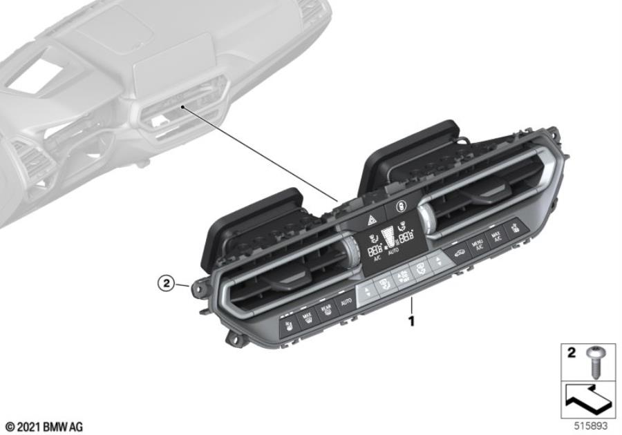 Diagram Automatic air conditioning control for your 1988 BMW M6   