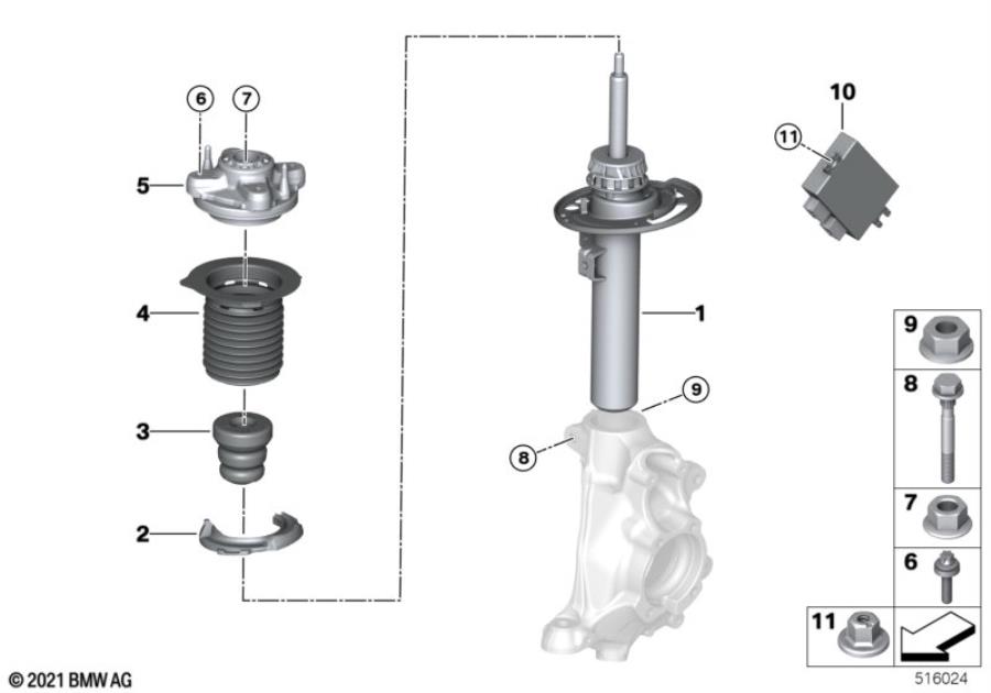 Diagram Mounting parts f front spring strut assy for your 2016 BMW M6   