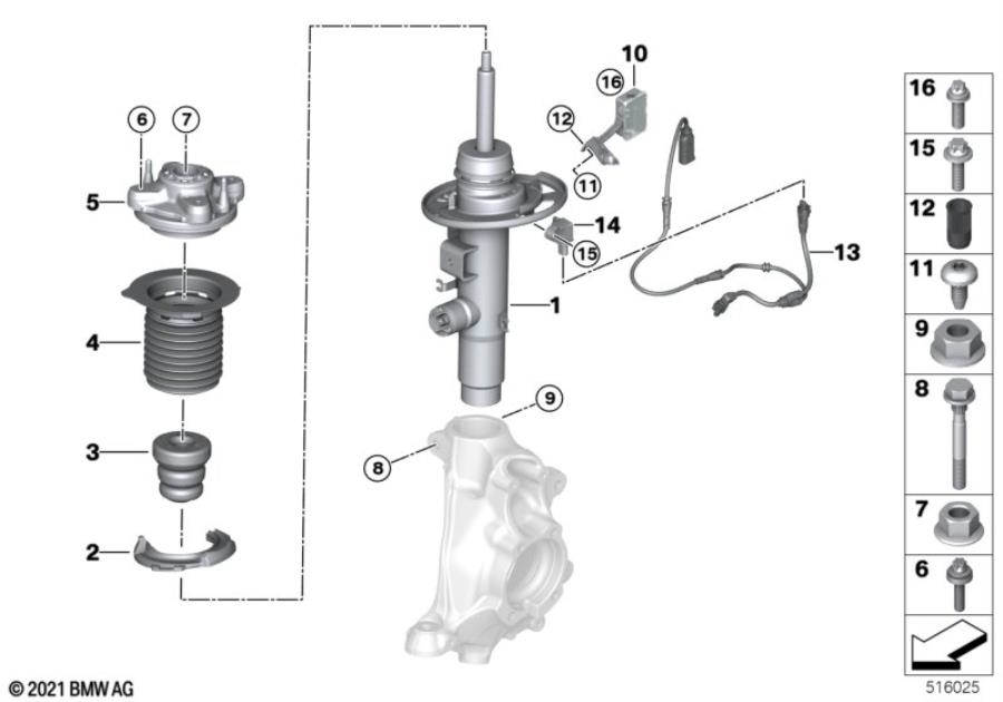 Diagram Strut front VDC / mounting parts for your 2015 BMW M6   